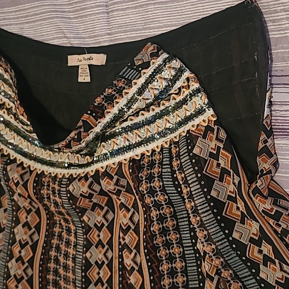 Free People Silk Beaded Sequins Embellished Boho Chic Feminine Festival Skirt 8 - Picture 10 of 13